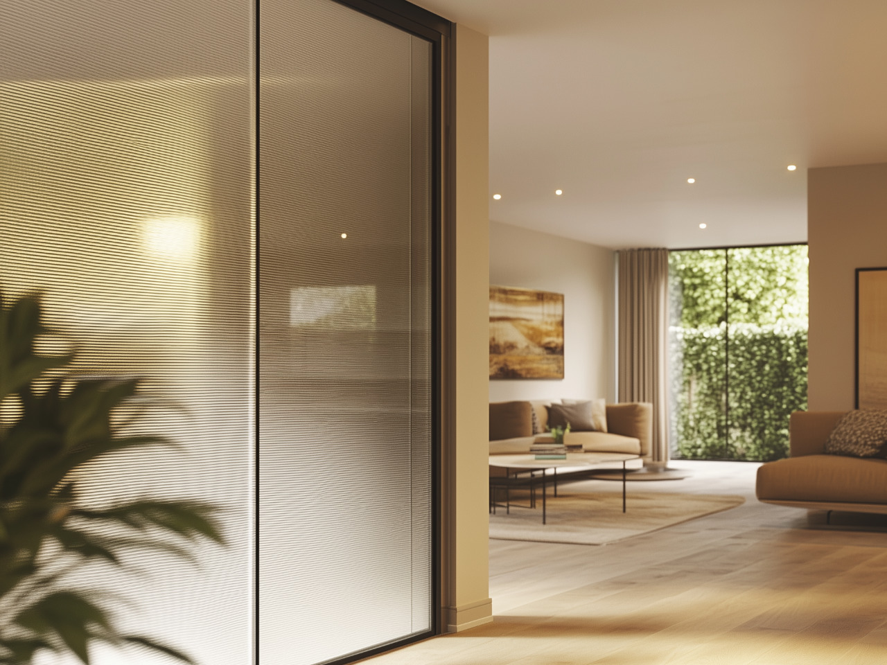 internal windows with privacy blinds
