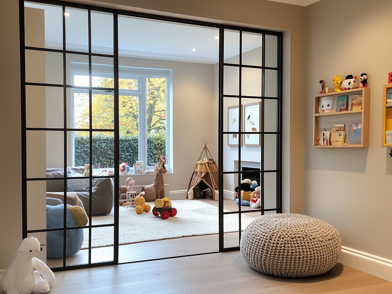 internal glazed doors in playroom